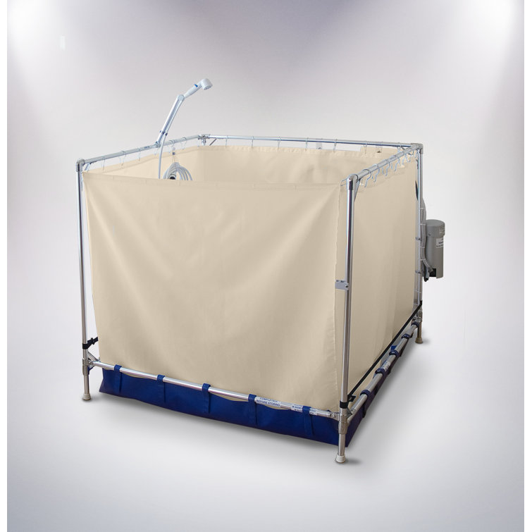 Fawssit Portable Showers 46" W x 46" D x 44" H SemiFrameless Rectangle